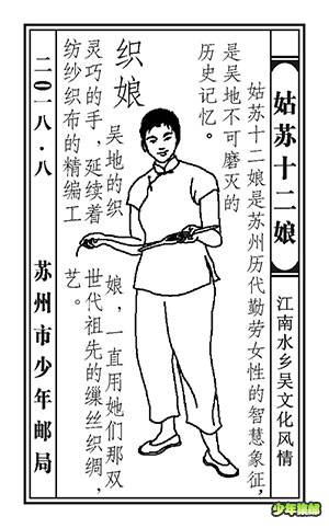 “姑苏12娘” 8月织娘邮戳
