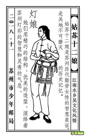 “姑苏12娘” 11月灯娘邮戳